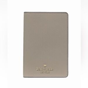 New Kate Spade Saffiano Leather Passport Holder Oyster Shell